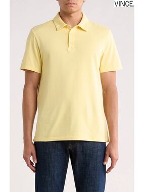 VINCE NWT GARMENT DYED WASHED COTTON GOLDEN HAZE POLO. SIZE XXL